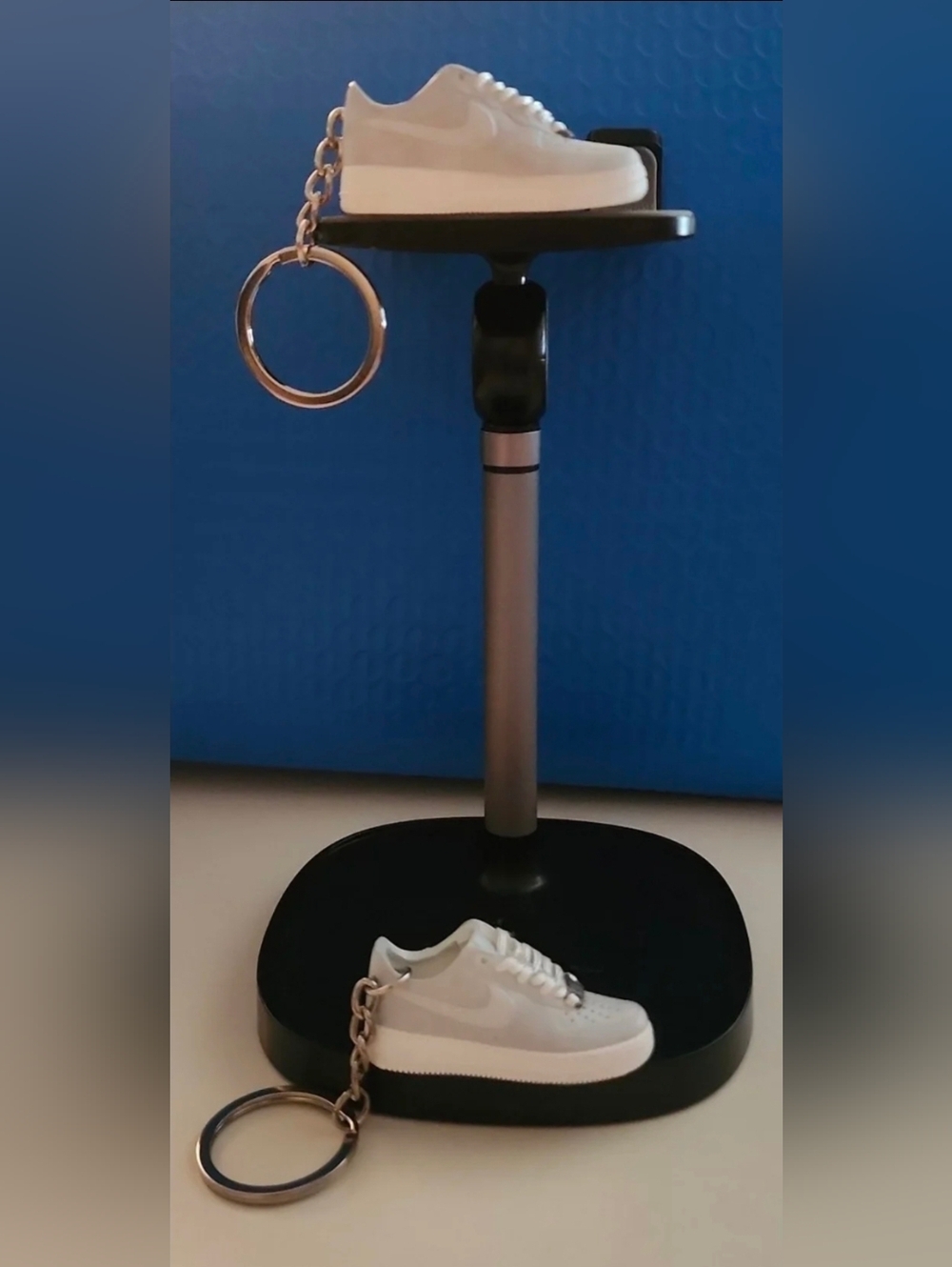 NIKE Air Force 1 Premium Gray & White 3D Sneaker Keychain Shoes 2